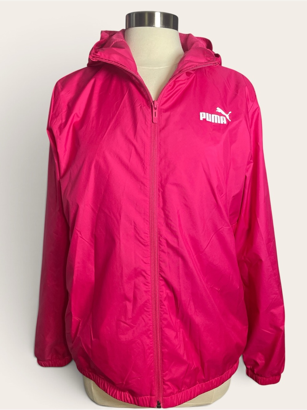 Puma Women's Hot Pink Hooded Windbreaker Jacket